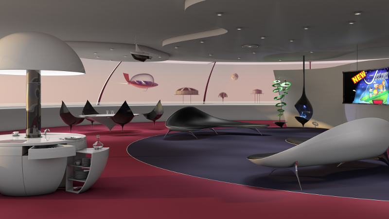 futuristic livingroom